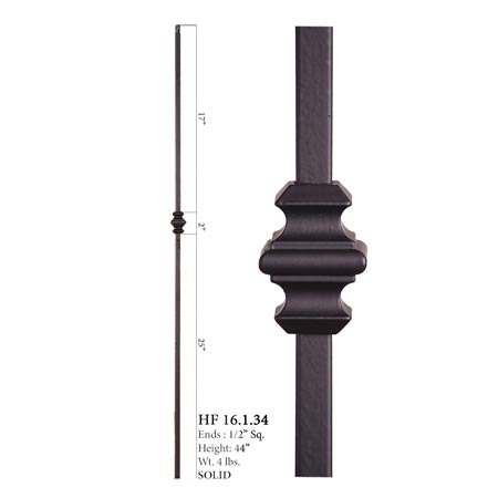 HF16.1.34 versatile square solid baluster stair rail